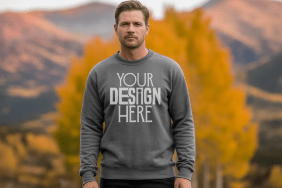 Download Gildan 18000 Graphite Heather Mockup - Premium Resources